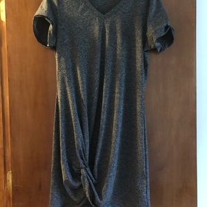 Gray twist mini dress